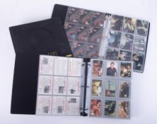 A collection of James Bond trading cards.