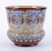 Doulton Lambeth jardiniere, impressed marks B.H, circa 1890, height 20cm.