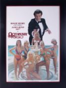 James Bond, Octopussy, poster, Eon productions circa 1983, Roger Moore, framed and glazed, overall