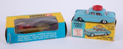 Corgi Toys, 236 Motor School car and 338 Chevrolet, (2), boxed.