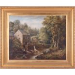 A 19th Century oil on canvas 'Watermill', not signed, 34cm x 44cm, in a gilt frame.