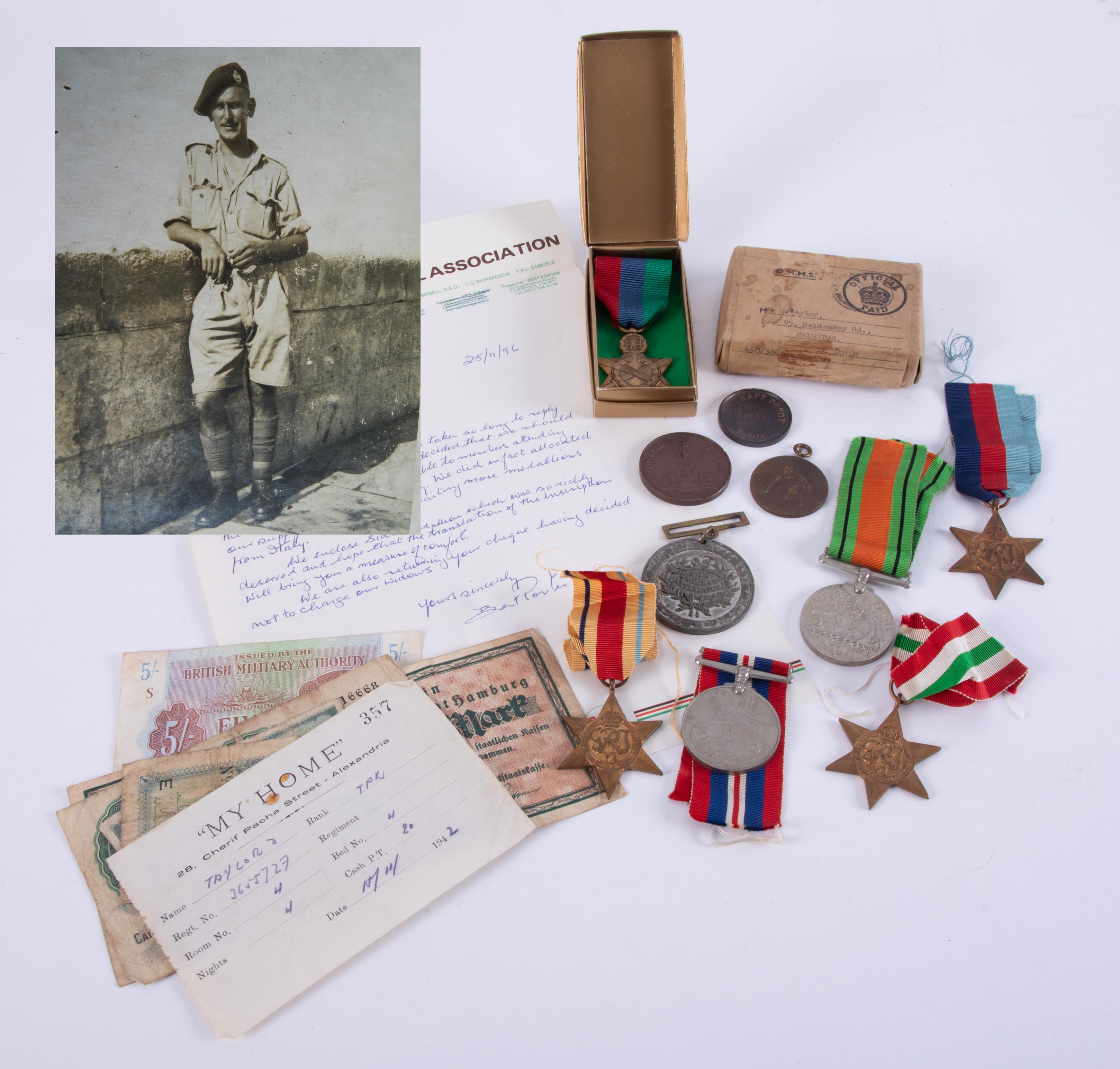 A group of World War II medals awarded to Sidney Taylor, 46th Royal Tank Regiment, also a Greek - Image 3 of 4