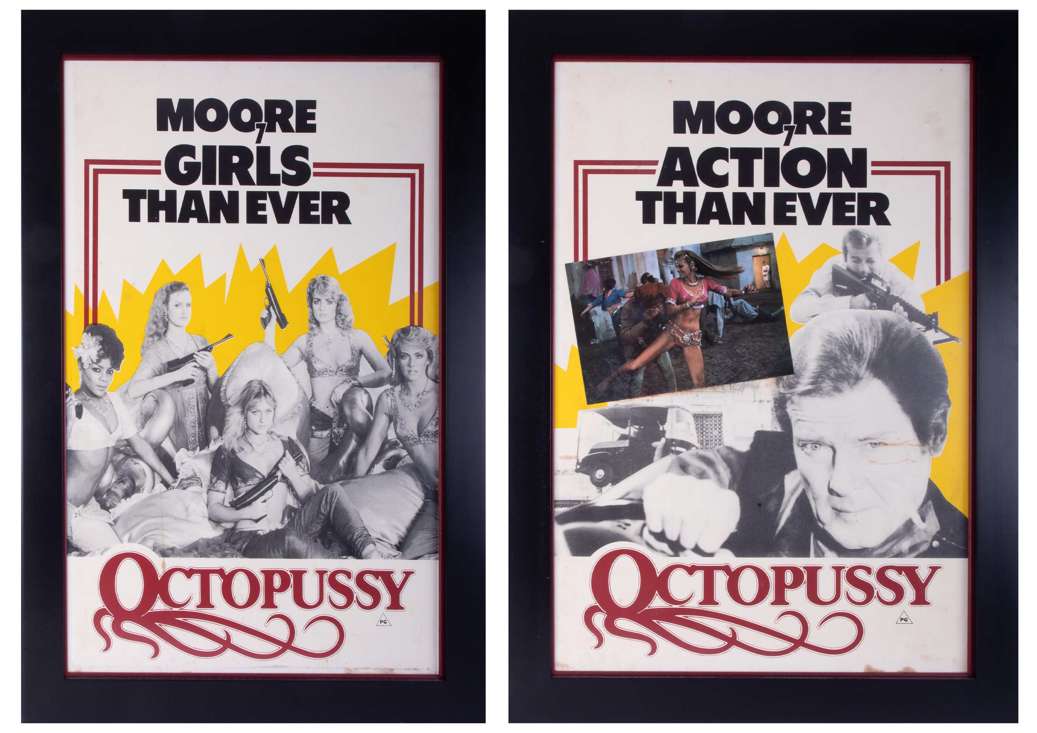 James Bond, Octopussy, a pair of posters, 'More Action Than Ever', each framed and glazed, overall
