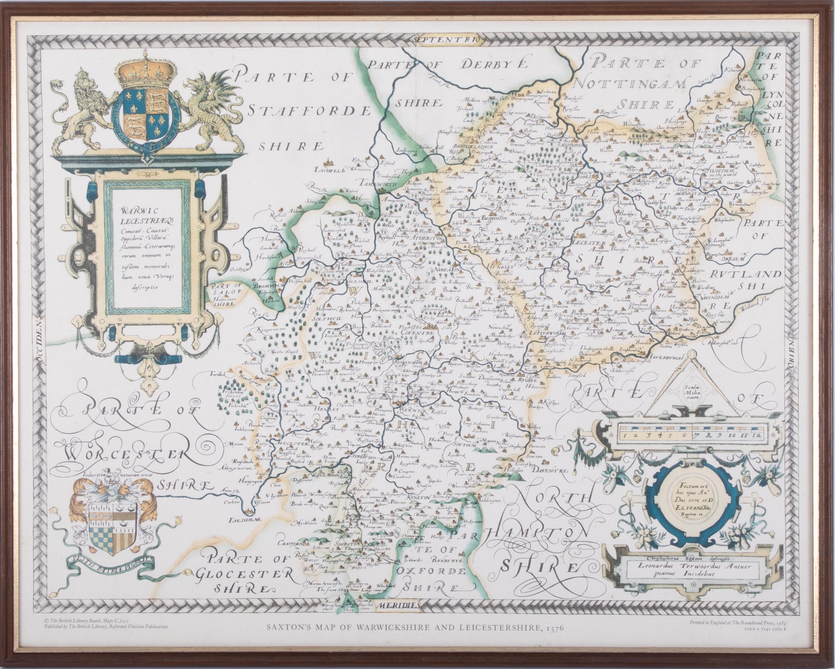 Four various antiquarian maps including Robert Morden, Oxfordshire, re-print Saxton's maps of - Image 3 of 5