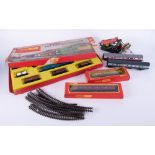 Tri-ang Hornby electric train set, together with loose track, carriages, etc, OO gauge, also a