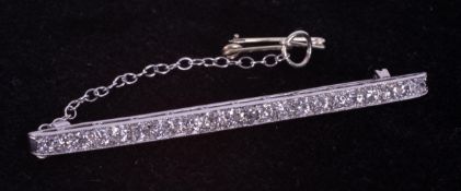 Tiffany & Co, a platinum Art Deco stick brooch set with 22 old European cut diamonds, approx.