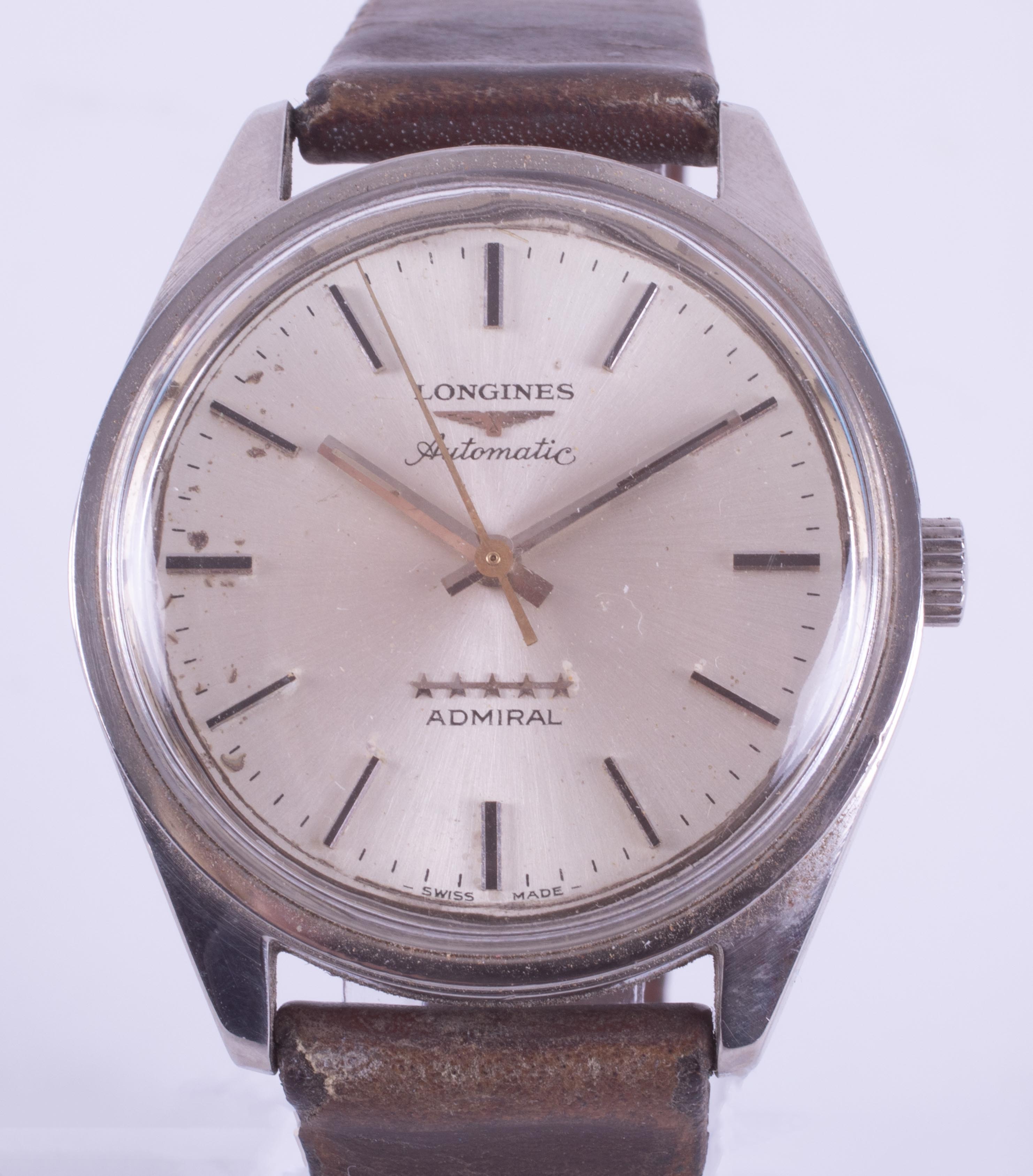 Longines, a gents automatic 'Admiral' stainless steel wristwatch, backplate number 16897458.