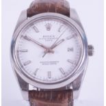 Rolex, a gents Oyster Perpetual Date stainless steel wristwatch, reference number 115200, serial