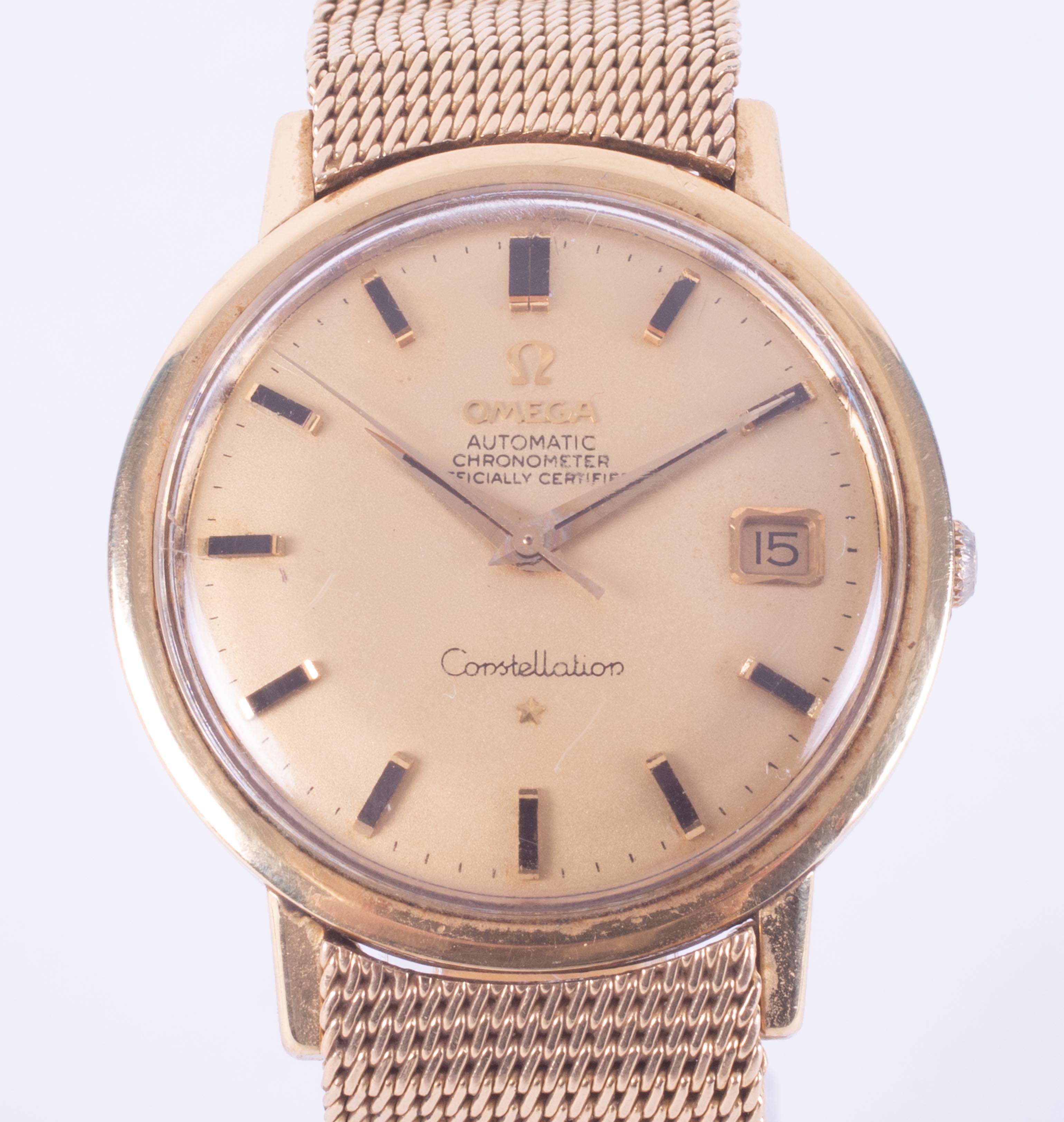 Omega, a gents 18ct yellow gold automatic Constellation chronometer wristwatch, 1968, calibre 564,