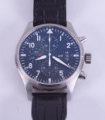 IWC, a gents International Watch Co. Fliegeruhr pilots chronograph stainless steel automatic