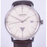 Junkers Bauhaus, a gent's stainless steel wristwatch ref. 6070, with date window, quartz on brown