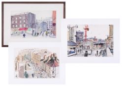 Nicholas Borden, a collection of three original watercolours to include 'Bernard street next