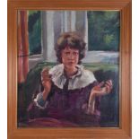 Robert Lenkiewicz (1941-2002) 'Study Of Tanya' oil on canvas, circa 1970, signed twice to reverse,