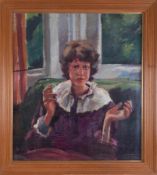 Robert Lenkiewicz (1941-2002) 'Study Of Tanya' oil on canvas, circa 1970, signed twice to reverse,