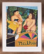 Beryl Cook (1926-2008) 'Nathan' signed limited edition print 119/300, overall size 110cm x 91cm (