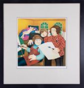 Beryl Cook (1926-2008) 'Art Class' signed print, stamped BHE, overall size 78cm x 74cm (including