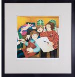 Beryl Cook (1926-2008) 'Art Class' signed print, stamped BHE, overall size 78cm x 74cm (including