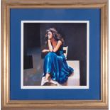 Robert Lenkiewicz (1941-2002) 'Anna in Blue' signed limited edition print 267/500, 38cm x