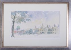 Terry McKivragan (1929 - 2012) 'Horse Guards Parade' watercolour, signed, 20cm x 16cm, framed and