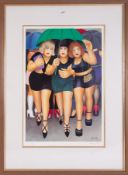 Beryl Cook (1926-2008) 'Clubbing In The Rain' signed limited edition print 517/650, overall size