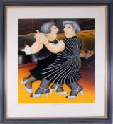 Beryl Cook (1926-2008) 'Dancing on the QE2' signed print, 244/300, overall size 102cm x 112cm (