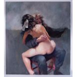 Robert Lenkiewicz (1941-2002) 'Painter with Lydia Evans, Double Theme' oil on canvas,