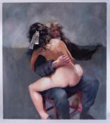 Robert Lenkiewicz (1941-2002) 'Painter with Lydia Evans, Double Theme' oil on canvas,