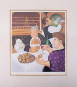 Beryl Cook (1926-2008) 'Dining in Paris' signed limited edition print 533/650, 46cm x 40cm,