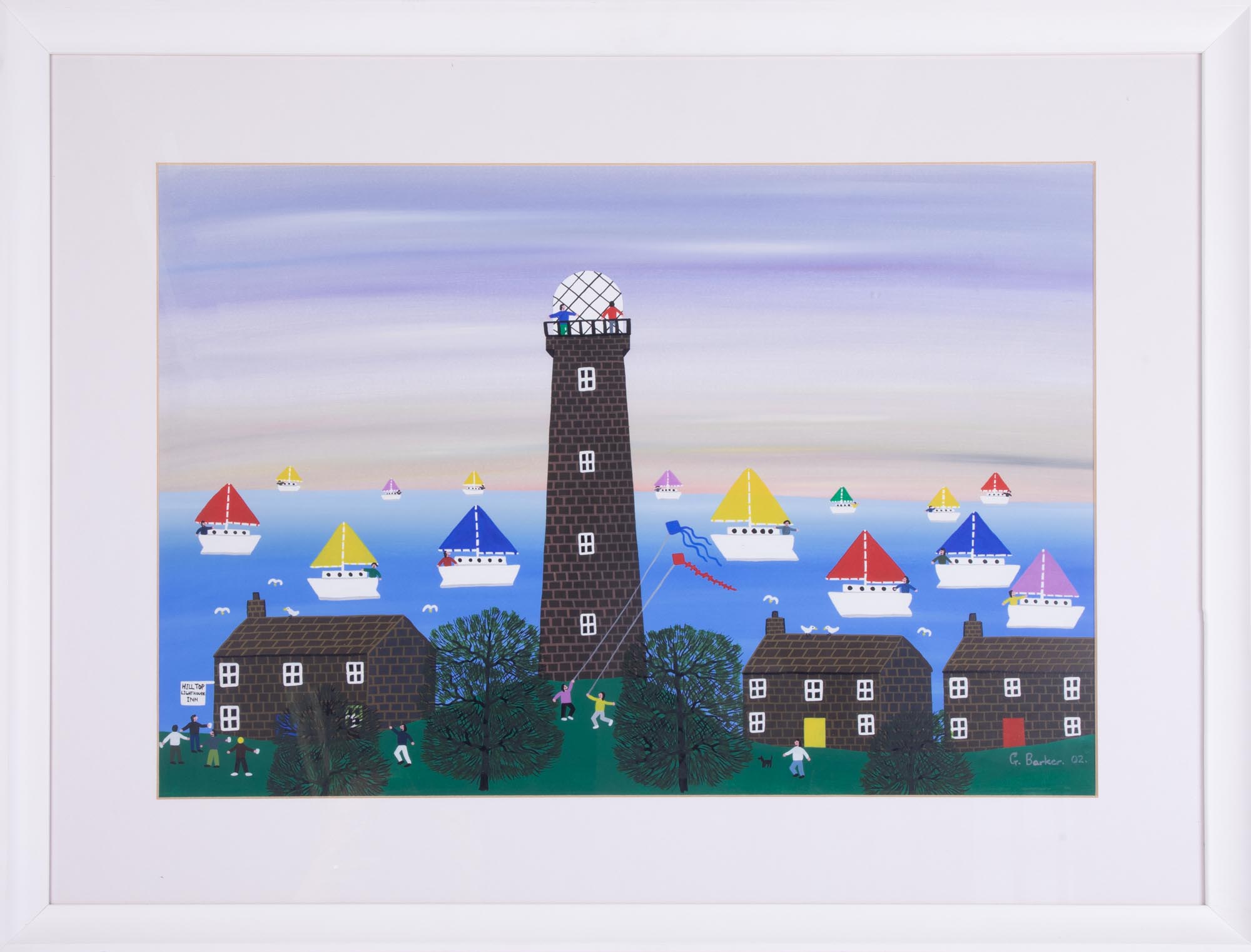 Gordon Barker (contemporary Devon artist), 'Hill Top, Lighthouse Inn', signed and dated 02, acrylic,