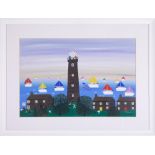 Gordon Barker (contemporary Devon artist), 'Hill Top, Lighthouse Inn', signed and dated 02, acrylic,