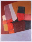 Derek Holland (1927-2014), a 1960's abstract composition, oil on board, unframed,