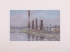 Bernard Sickert (1863-1932), 'Chimneys' pastel, 26cm x 4cm, unframed.