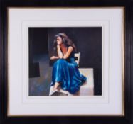 Robert Lenkiewicz (1941-2002) 'Anna In Blue' signed limited edition print 162/500, with certificate,