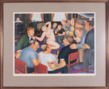 Beryl Cook (1926-2008) 'Lunchtime Refreshment' signed print, stamped KCK, overall size 74cm x