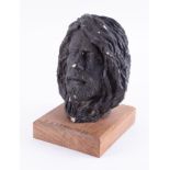 Robert Lenkiewicz, plaster sculpture (bust), on wood plinth, in the style of Richard Clarke,