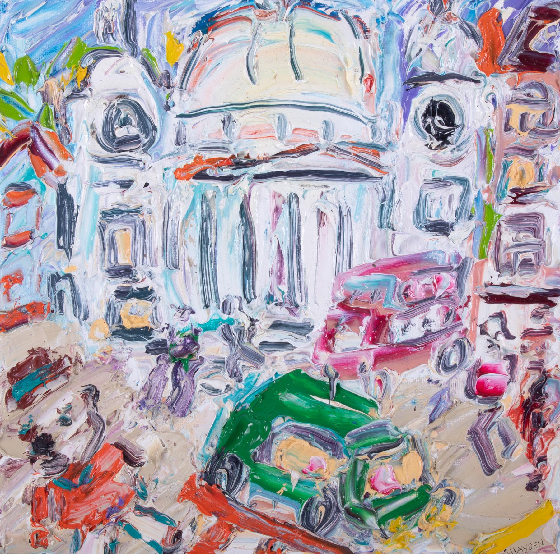 Sean Hayden, 'St. Pauls Cathedral' acrylic on canvas, 30cm x 30cm, unframed. All - Image 2 of 2