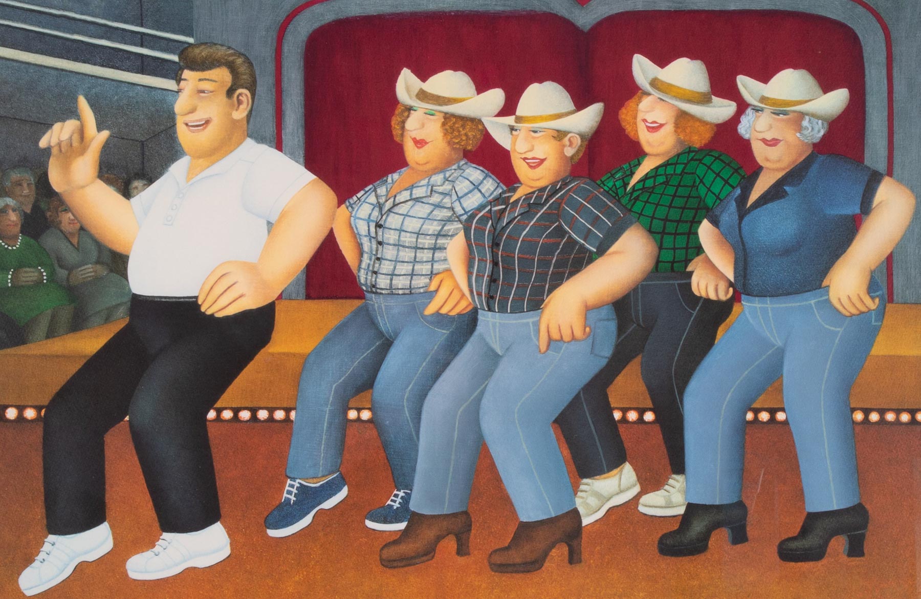 Beryl Cook (1926-2008) 'Line Dancing' signed limited edition print 33/395, overall size 82cm x 103cm - Image 2 of 2