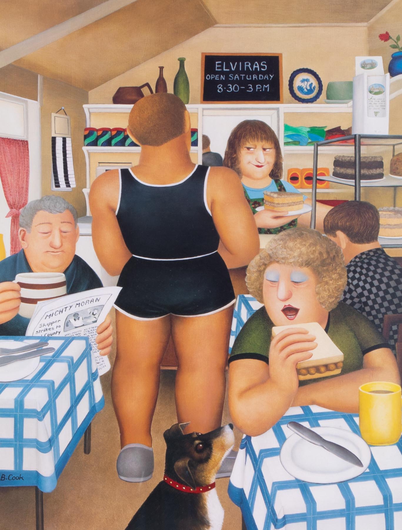 Beryl Cook (1926-2008) 'Elvira's Cafe' signed limited edition print 838/850, overall size 67cm x - Image 2 of 2