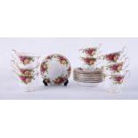 Royal Albert 'Old Country Roses' tea wares, eight cups and nine saucers.