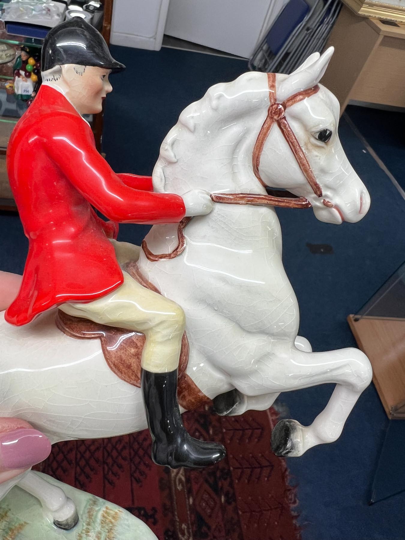 A Beswick hunting group together with two Royal Doulton horses (some damage to the hunting group). - Image 2 of 19