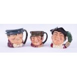 Three Royal Doulton character jugs including 'Sam Weller', 'Mine Host' and 'Tony Weller' (3).