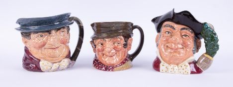 Three Royal Doulton character jugs including 'Sam Weller', 'Mine Host' and 'Tony Weller' (3).