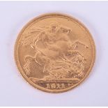 George V 1911 half gold sovereign.