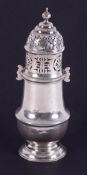 An Edwardian silver "lighthouse" sugar castor, height 20cm, 7.16oz.