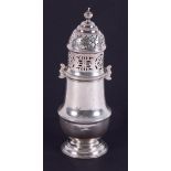 An Edwardian silver "lighthouse" sugar castor, height 20cm, 7.16oz.