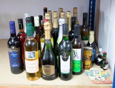 A collection of mixed wine including Cava 'Arestel', Codorniu, Tokaji etc.