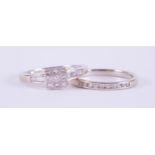 Two rings to include an 18ct white gold wedding band set with 0.10 carats of round brilliant cut