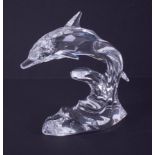 Swarovski Crystal Glass, 'Dolphin on Wave', boxed.