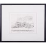 Rose Hilton, 'Sleeping Figure' etching, signed limited edition 33/75, 15cm x 19cm, framed