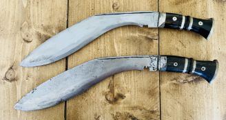 Two post WWII Kukri knives, 30.5cm length.